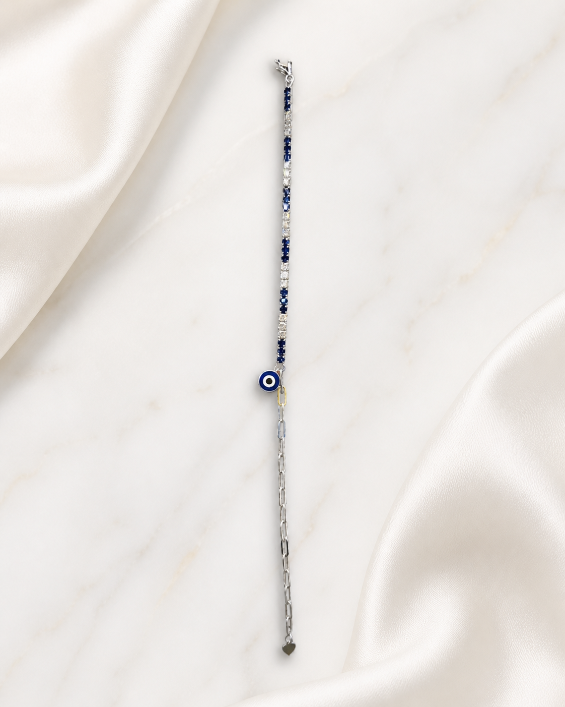 Silver Colored Evil Eye Bracelet
