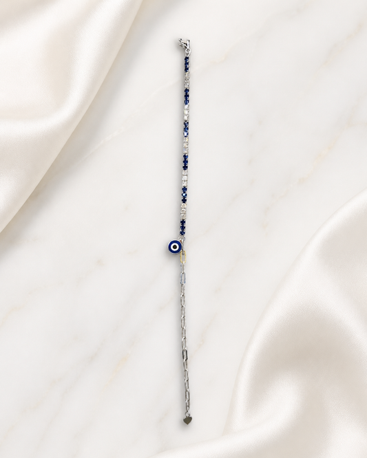 Silver Colored Evil Eye Bracelet