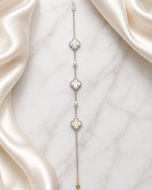 Silver Van Cleef White Bracelet