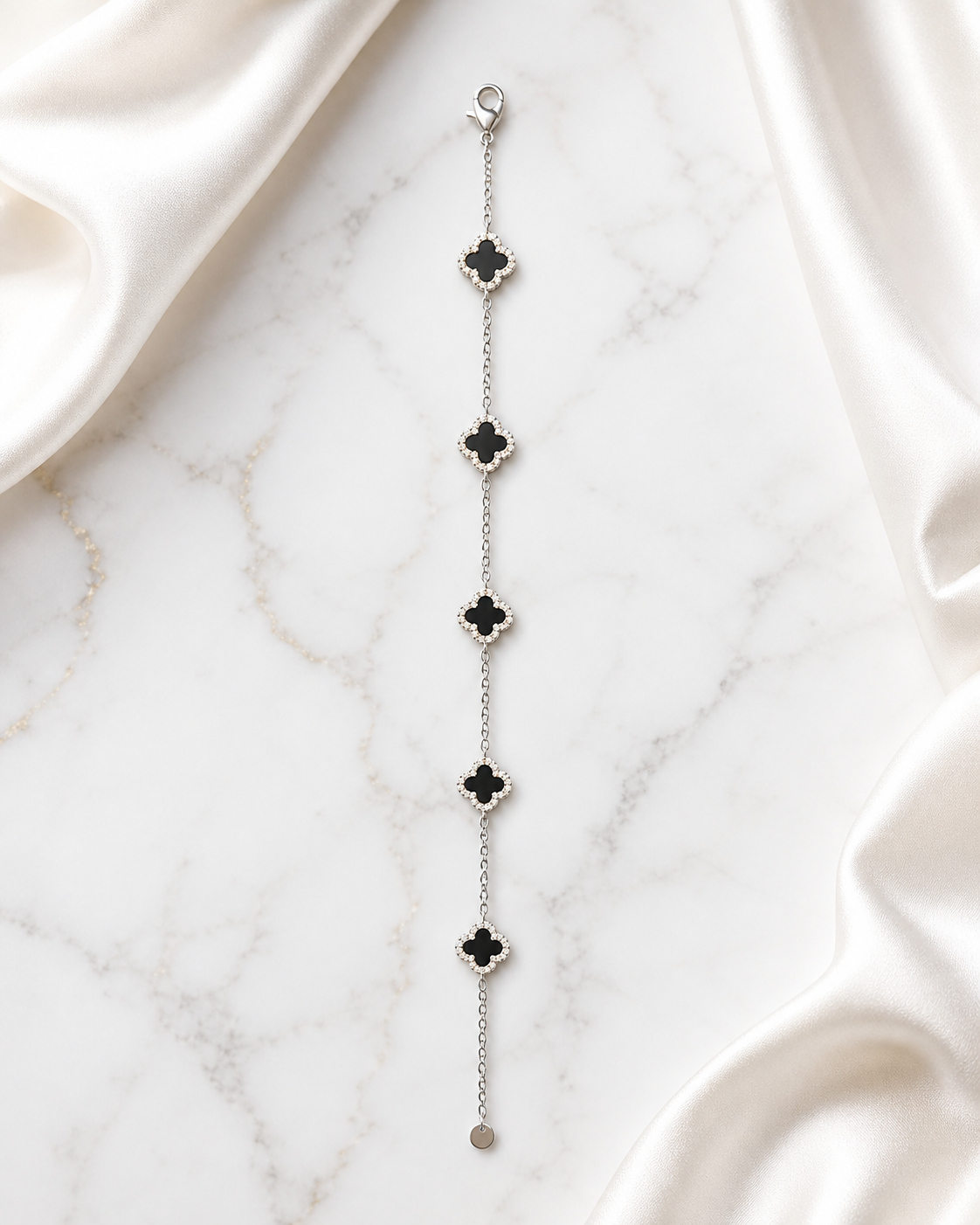 Silver Van Cleef Black Bracelet