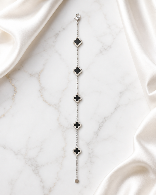 Silver Van Cleef Black Bracelet