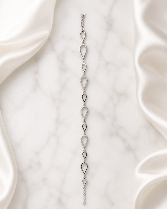 Silver Tear Drops Bracelet