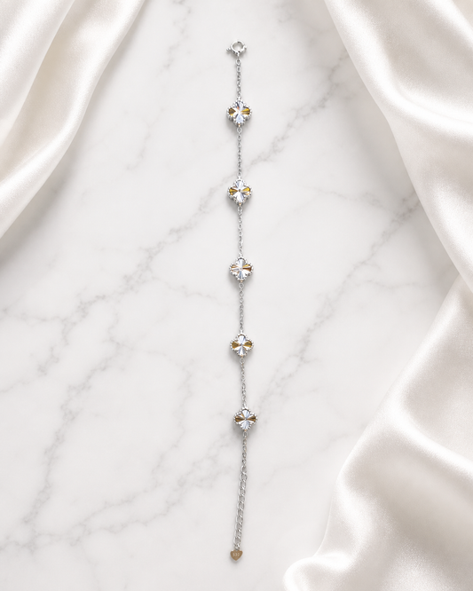 Silver Van Cleef Reflective Bracelet