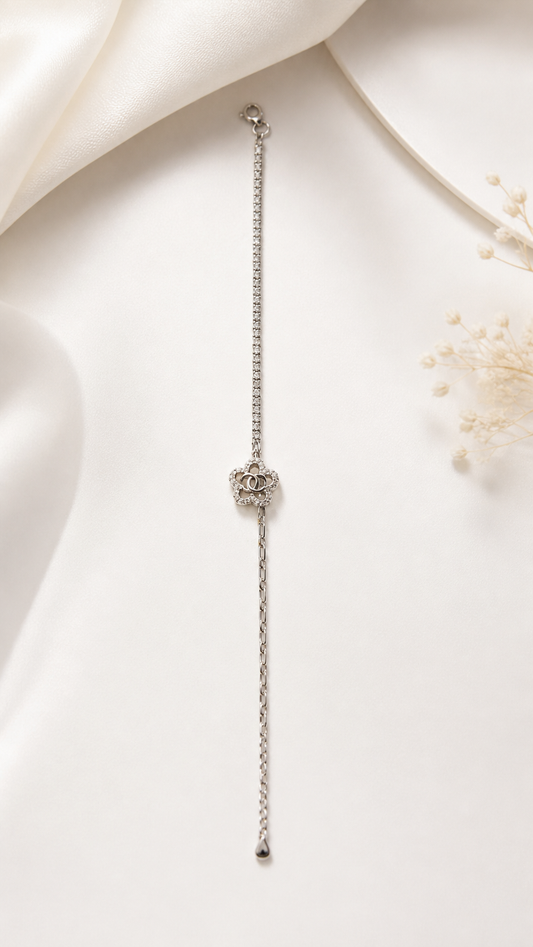 Silver Chanel Flower Bracelet