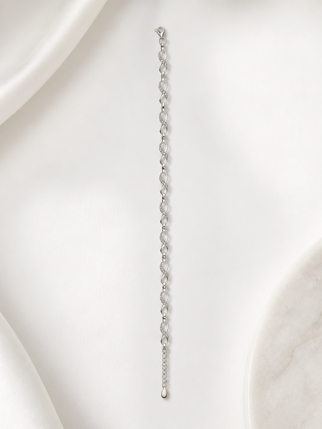 Silver Infinity Beads Bracelet